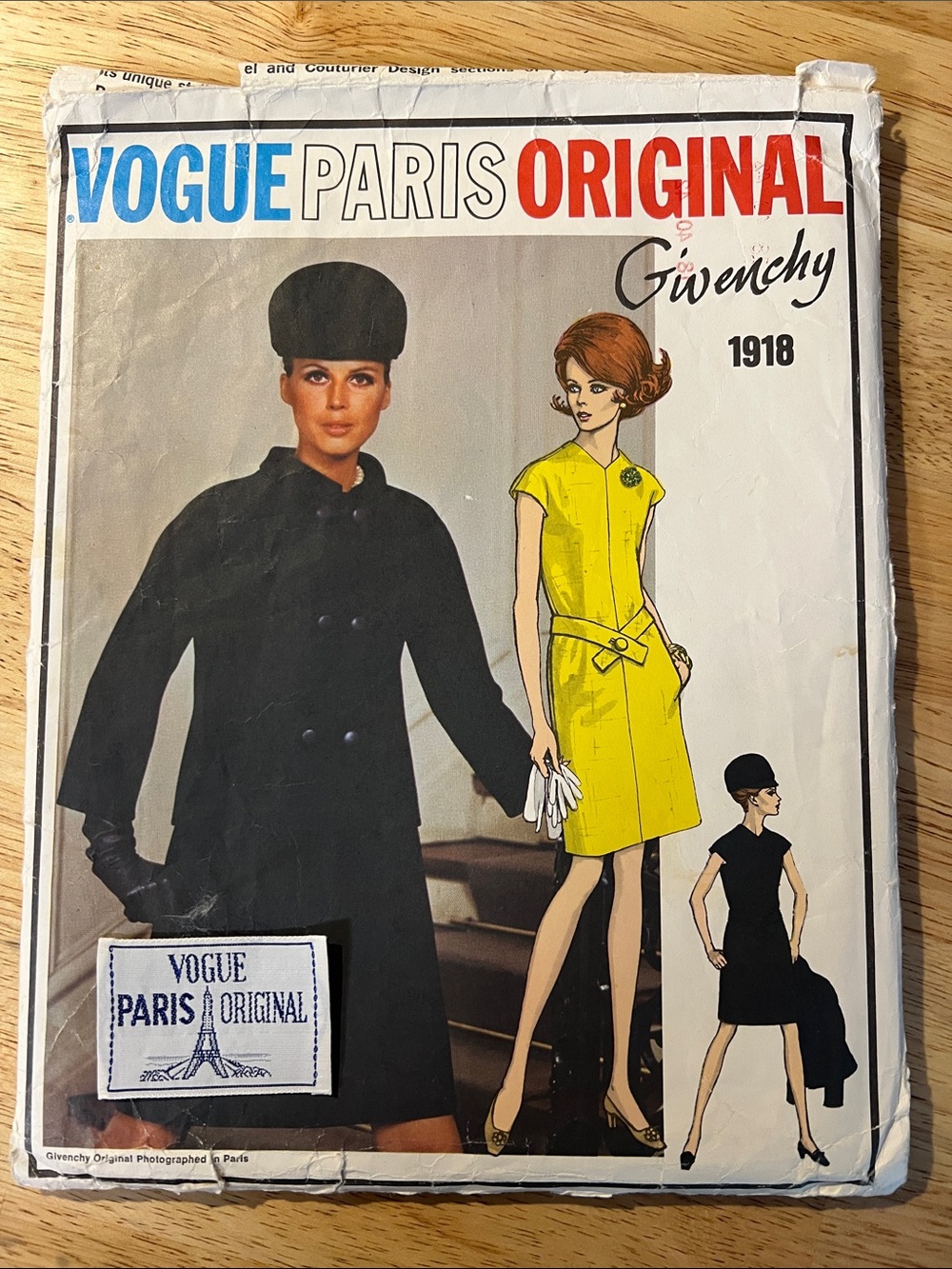 vintage VOGUE Paris Original GIVENCHY #1918 cloth label inc.